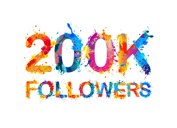 200K (doscientos mil) seguidores — Archivo Imágenes Vectoriales