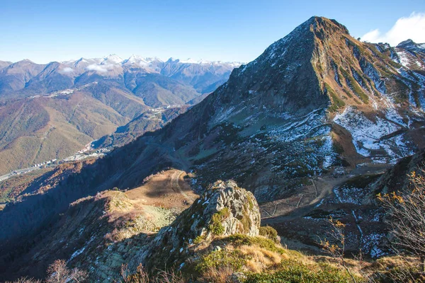 Montagnes Caucase Vue Point Vue 2200 Altitude Sur Krasnaya Polyana — Photo