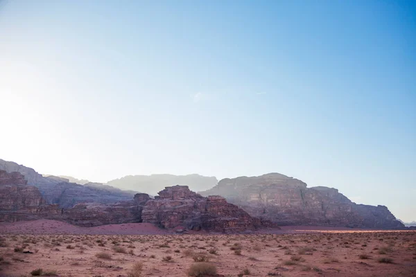 Wadi Ram Desierto Atardecer Jordania Paisaje — Foto de Stock