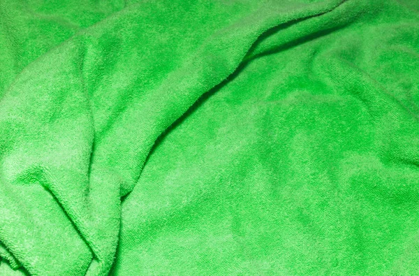 Textuur Van Een Groene Badhanddoek Achtergrond — Stockfoto