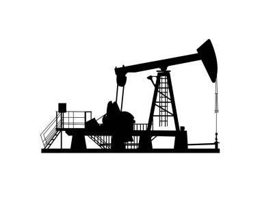 Petrol kuyusu, pompa valesi. Petrol üretimi. Vektör