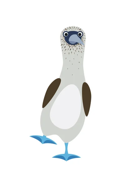 Basstölpel Vogel mit blauen Füßen. Flache Illustration — Stockvektor