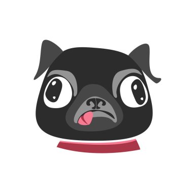 Siyah köpek yavrusu. Vektör illüstrasyonu