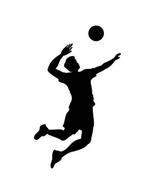 Voleybol siluet simgesini oynayan adam