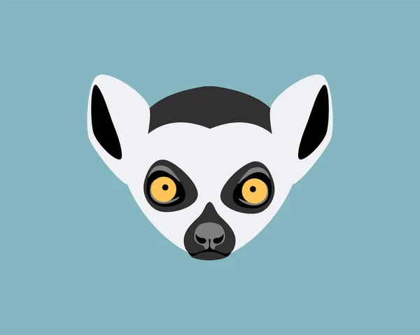 Lemurenkopf. Vektorflaches Symbol — Stockvektor