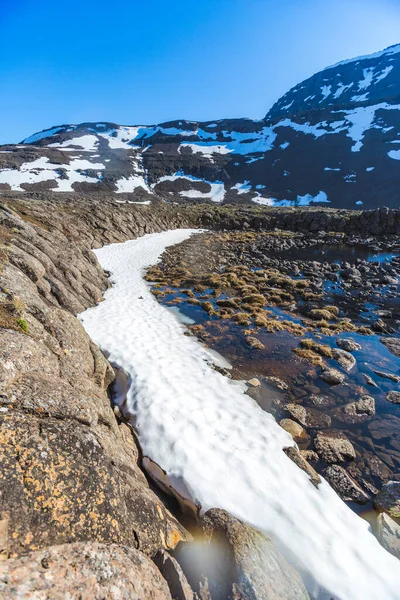 Nieve Agua Derretida Meseta Putorana Taimyr Rusia Región Krasnoyarsk — Foto de Stock