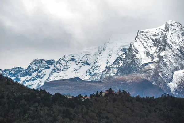 View Tengboche Village Afar Himalayas Mountains Nepal — Stock Photo, Image