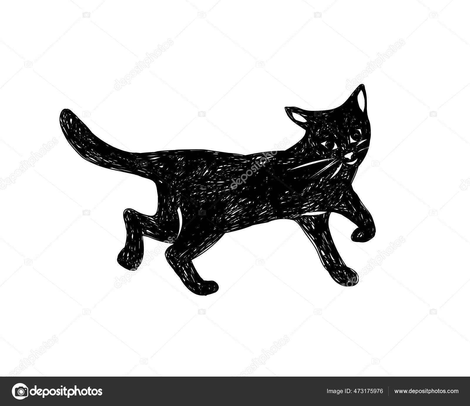 白の黒猫 落書きイラスト ストックベクター C Ukususha 白の黒猫 落書きイラスト ストックベクター C Ukususha