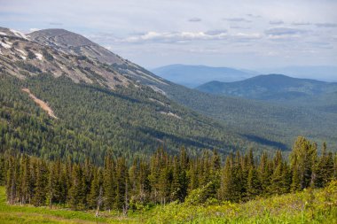 Shoria Dağı 'nın manzarası. Kemerovo bölgesi, Kuzbass, Rusya