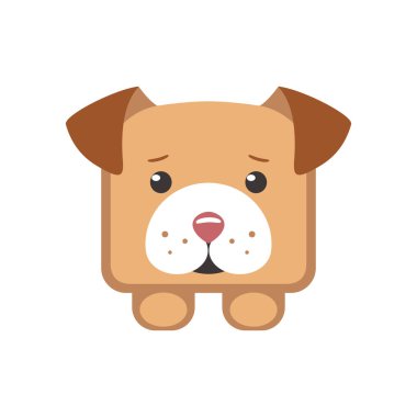 Köpek kare vektör simgesi. Beyaz arkaplanda düz sembol