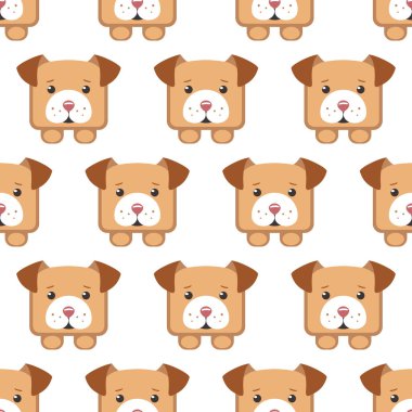 Köpek kare vektörü pürüzsüz desen.