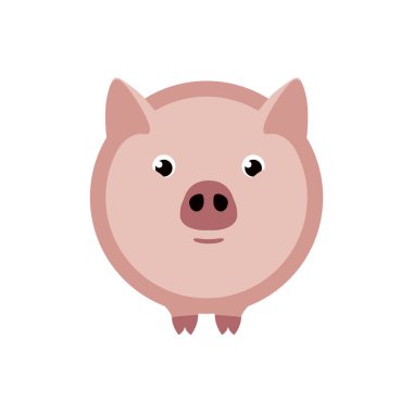 Pembe domuzcuk daire vektör simgesi. Domuz sembolü