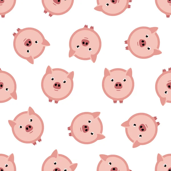 Modèle sans couture de porc cercle rose — Image vectorielle