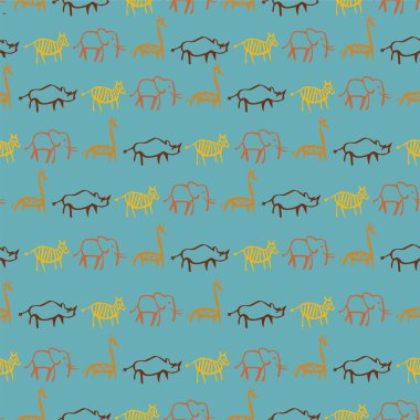 Afrika hayvanları desen