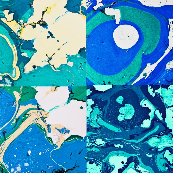 Set márvány textúrája papír kék árnyalat — Stock Fotó