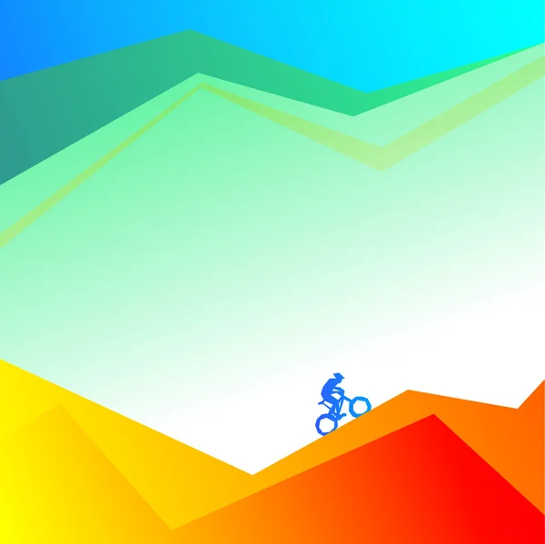 A cyclist on a mountain road — Stock Vector