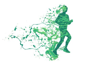 Vektör çizim: azimli (Maratoncu).