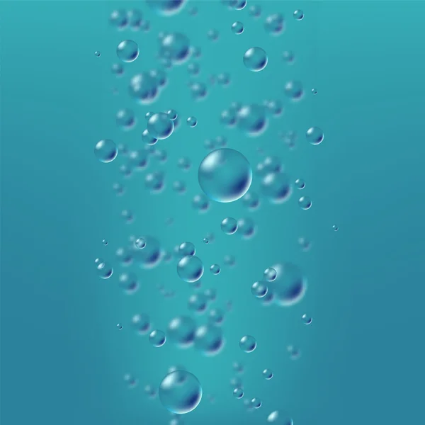 Illustration vectorielle : fond bleu bulles d'eau. Solution liquide — Image vectorielle