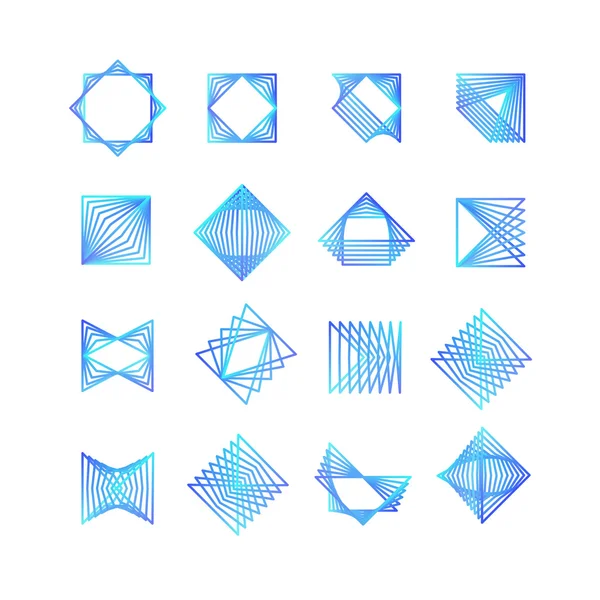 Conjunto de signos lineales vectoriales abstractos aislados sobre fondo blanco (elementos de diseño para medicina o logotipo empresarial) ) — Archivo Imágenes Vectoriales