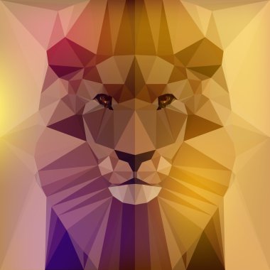 Vektör çizim - yüz aslan