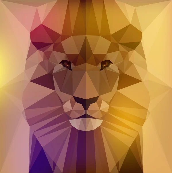Ilustração vetorial - rosto de um leão — Vetor de Stock