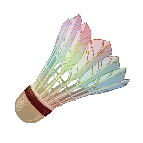 Vector illustration: feather shuttlecocks for badminton isolated on white background — Stock Vector