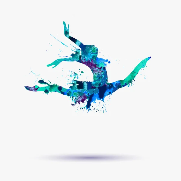 Vector aquarel ballerina — Stockvector