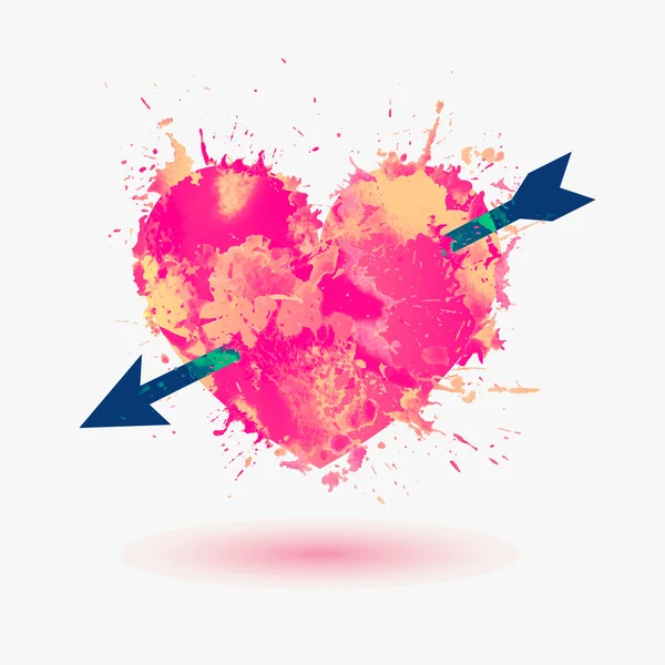 Heart with arrow.  Fall in love. Valentine's Day Card — Διανυσματικό Αρχείο