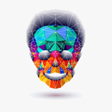 Kafatası. Vektör çokgen çizim.