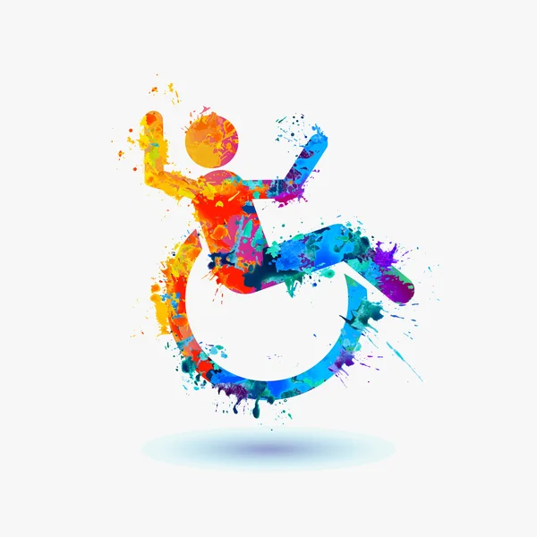 Heureux les invalides. signe d'aquarelle qui affirme la vie . — Image vectorielle