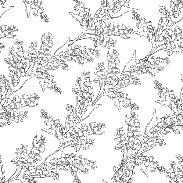 Ramos de flores lineales Lily Valley — Archivo Imágenes Vectoriales