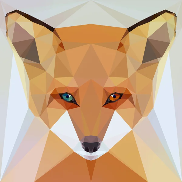 Face of a fox with eyes heterochromia — Stock Vector