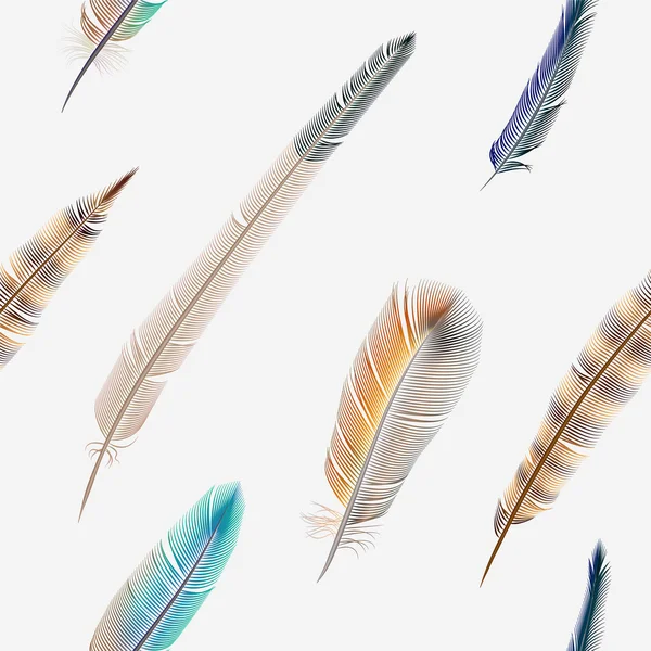 Plumes motif sans couture — Image vectorielle