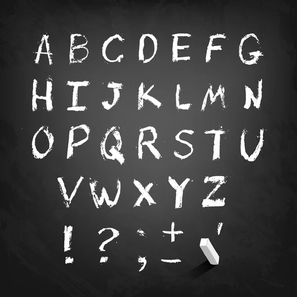 Vektor-Kreide handgezeichnetes Alphabet, Großbuchstaben — Stockvektor