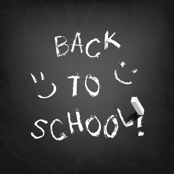 Back to school text on blackboard. — Stock Vector