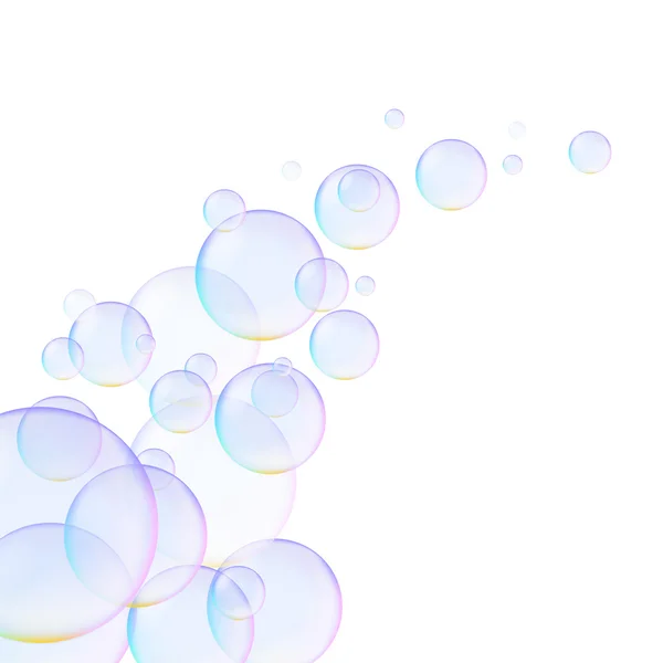 White Background with soap bubbles — Stock Vector