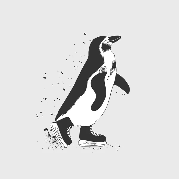Пінгвін фігурист — стоковий вектор