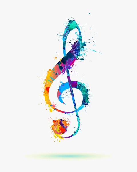 Treble clef in regenboogkleuren — Stockvector