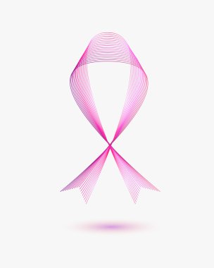 Doğrusal pembe kurdele - Meme Kanseri Bilinçlendirme sembolü