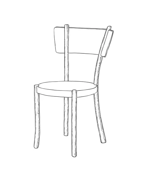 Handgezeichneter Stuhl aus Holz — Stockvektor