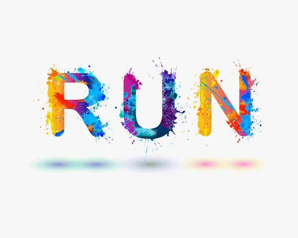 Run. Spray paint woord — Stockvector