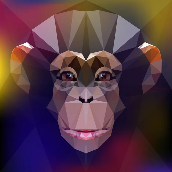 Chimpancé. cara de mono . — Vector de stock