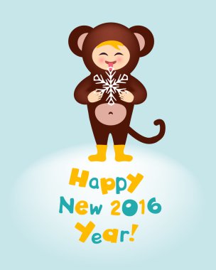 Mutlu yıllar 2016 tatil tebrik kartı