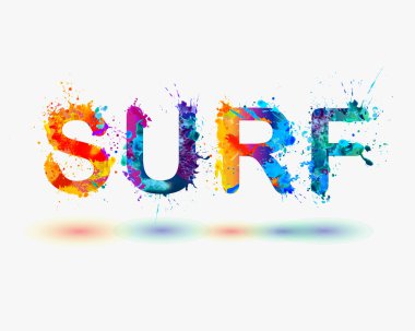 Sörf. Sprey boya yazılı Word