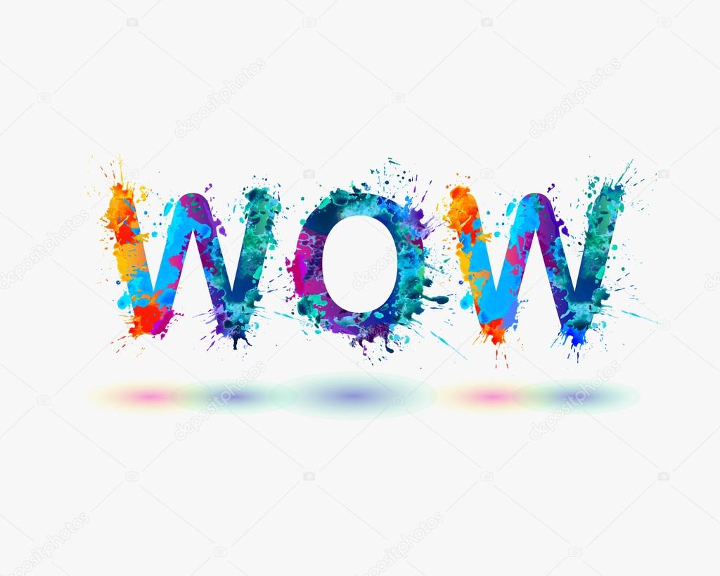 WOW. Splash paint sign — Stock Vector © Ukususha 89503816