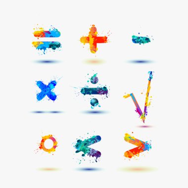 Matematiksel işaretler. Splash boya
