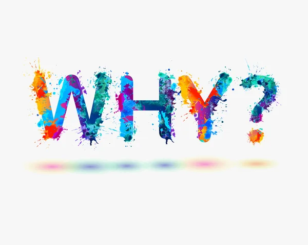 Question "Pourquoi ?" Peinture aquarelle — Image vectorielle