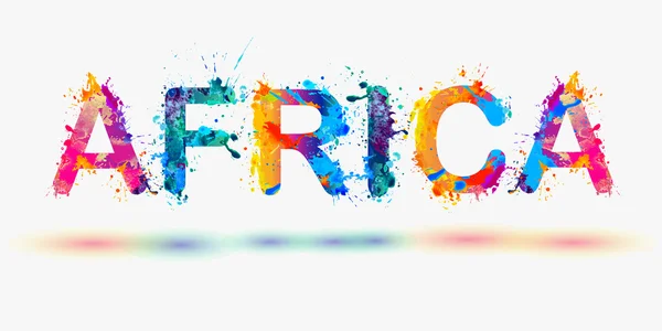 Palabra "ÁFRICA" Pintura acuarela — Vector de stock