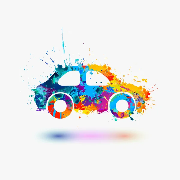 Car rainbow splash icon — Stock Vector