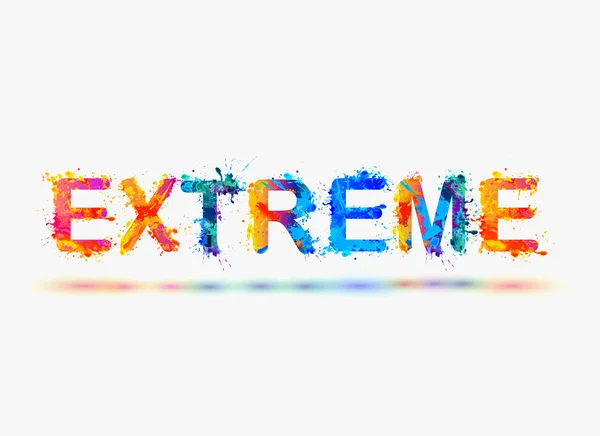 Word "EXTREME". Rainbow splash paint — Stock Vector